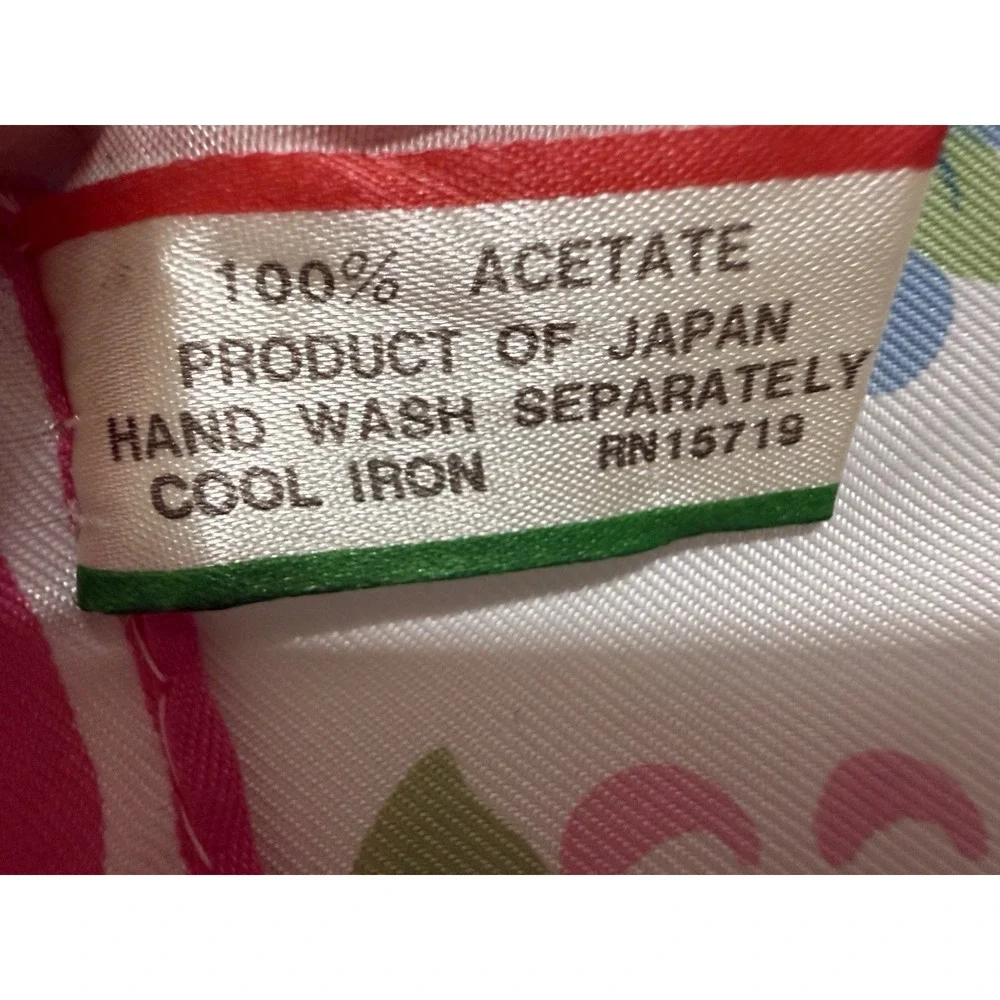 Vintage‎ Morsly NY Pink Blue Hydrangea Floral Roses Acetate Scarf Product Japan